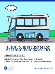 Lee más sobre el artículo El Ayuntamiento de Ejea habilita un bus para que los jóvenes de los Pueblos de Ejea puedan desplazarse a sus fiestas mayores