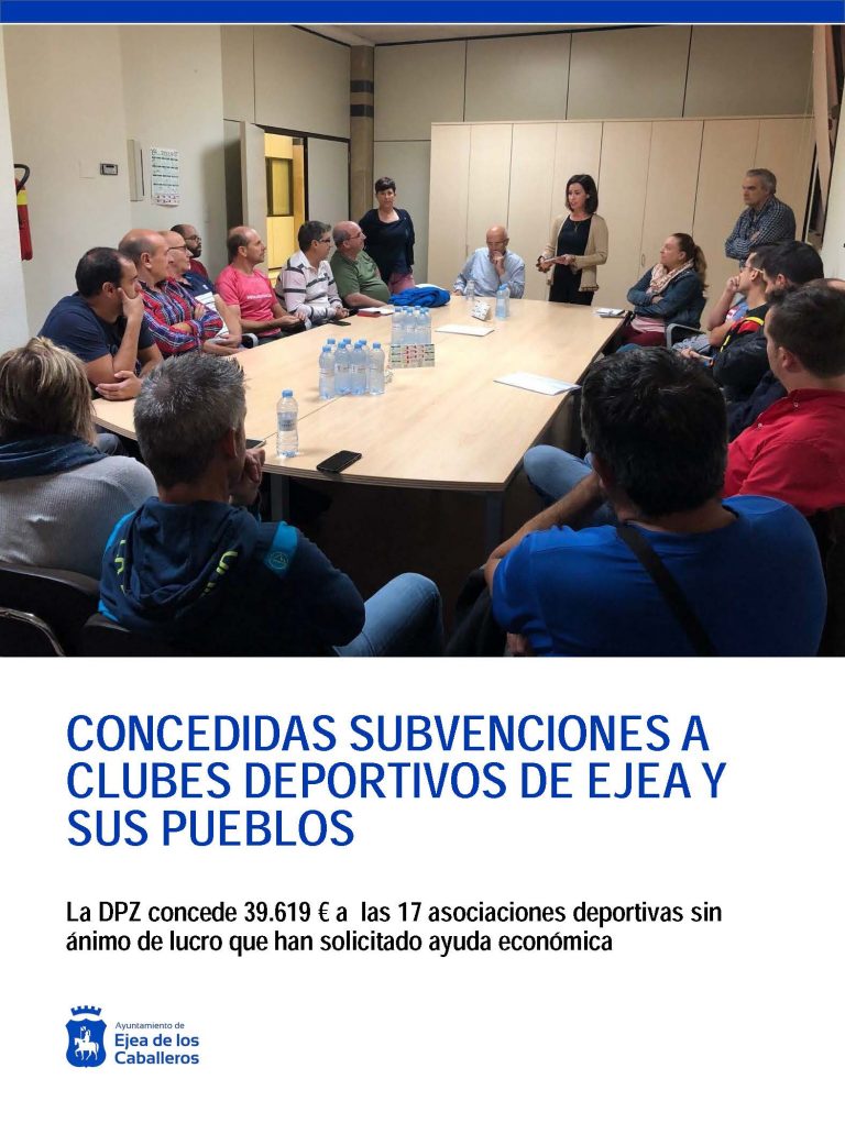 Lee más sobre el artículo La Diputación Provincia de Zaragoza concede ayudas a clubes y asociaciones deportivas de Ejea de los Caballeros y sus pueblos
