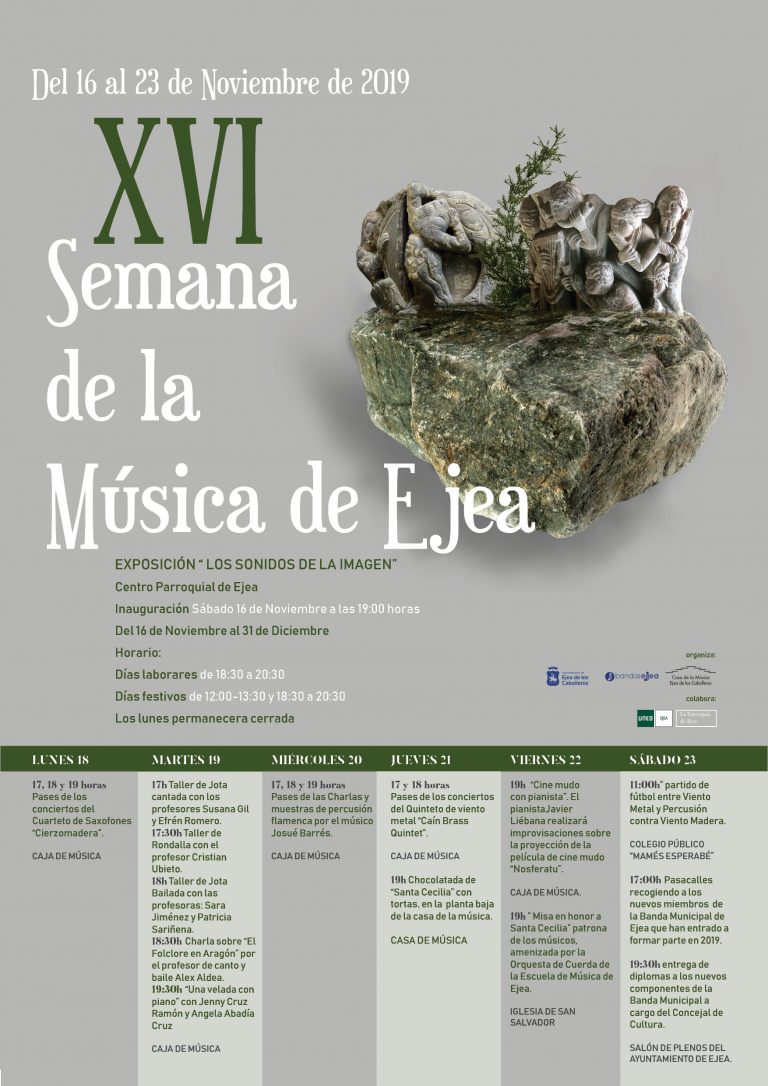 Lee más sobre el artículo Para celebrar la música y Santa Cecilia, llega la XVI Semana de la Música de Ejea