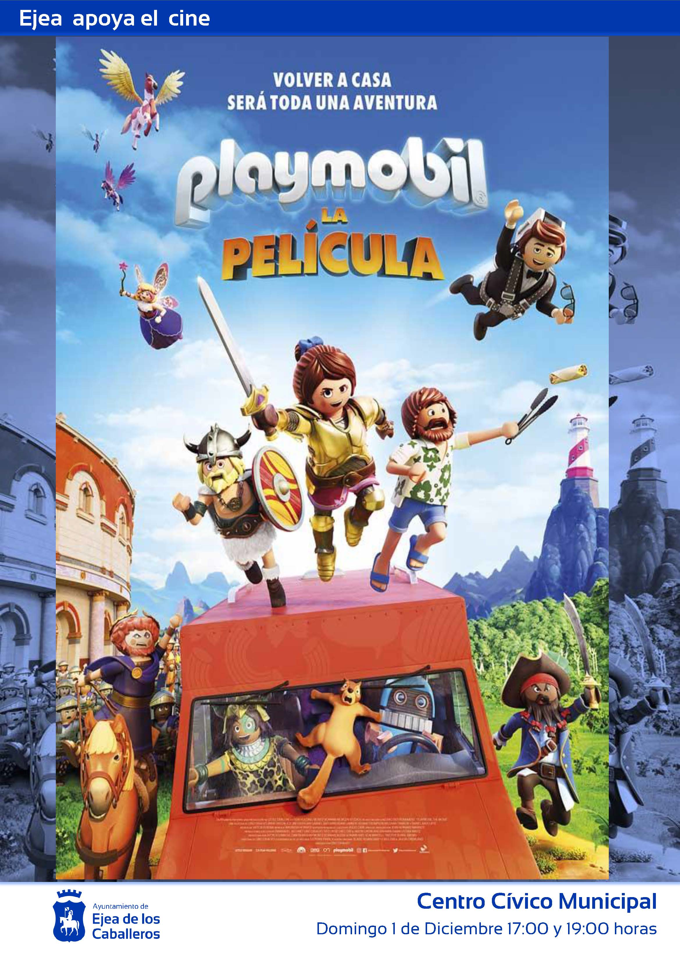 En este momento estás viendo Ejea apoya el cine: “Playmobil”, una película de animación y aventuras con los famosos juguetes de protagonistas
