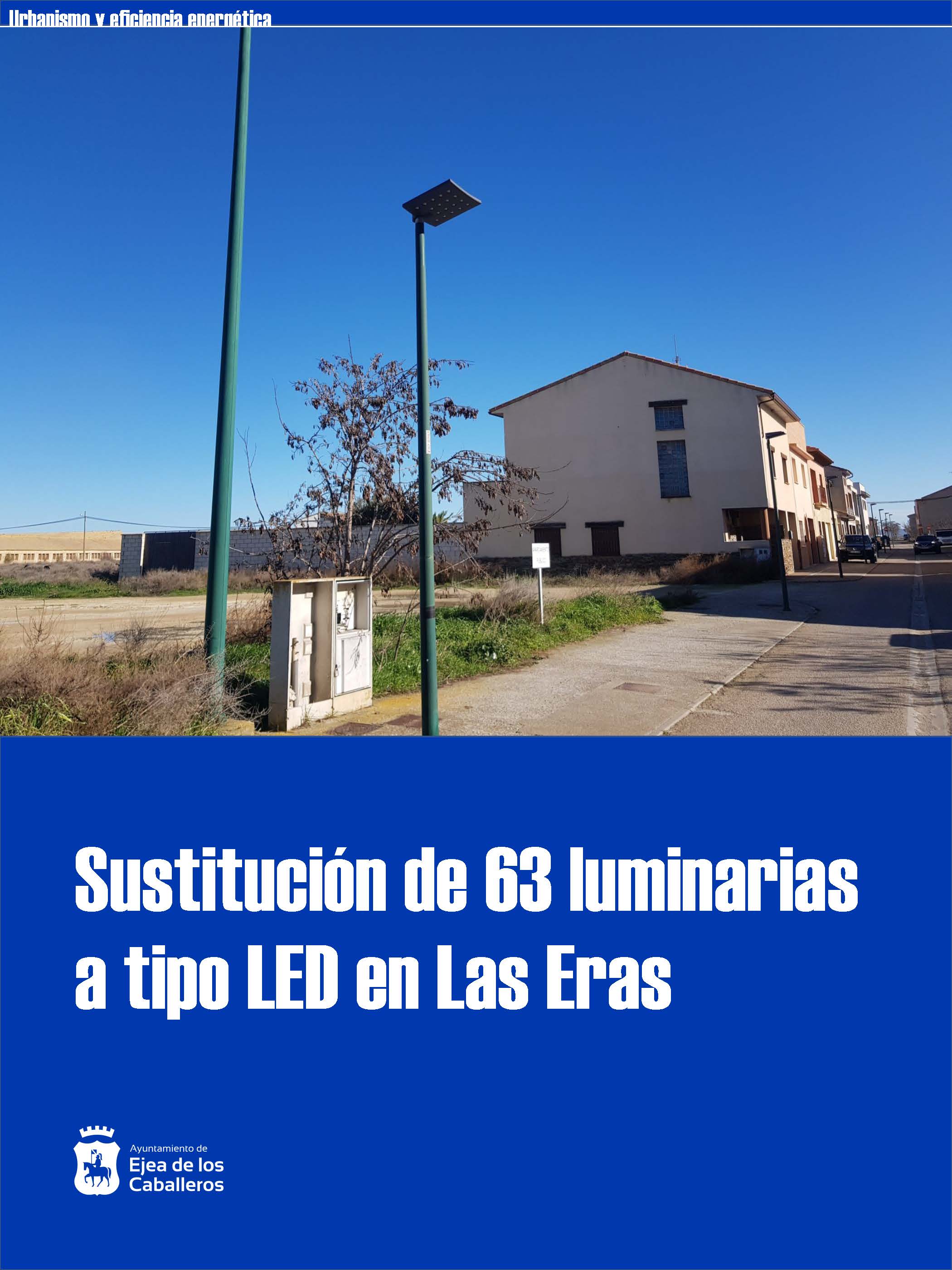 En este momento estás viendo Instalación de nuevas luminarias LED en el barrio de Las Eras de Ejea