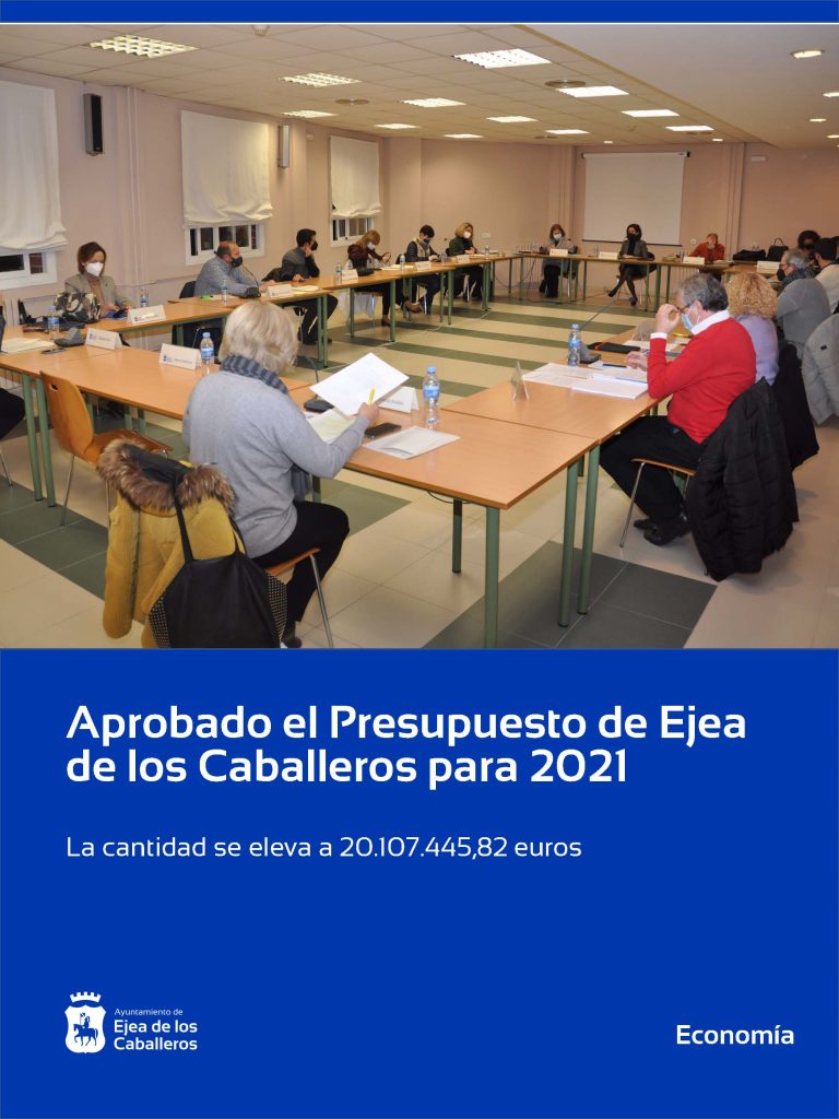 Lee más sobre el artículo El Ayuntamiento de Ejea aprueba un presupuesto de 20.107.445,82 € para el año 2021