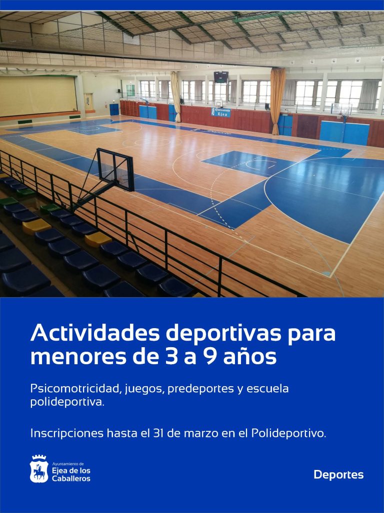 Lee más sobre el artículo Comienzan las actividades deportivas para niños de 3 a 9 años en el Polideportivo Municipal de Ejea