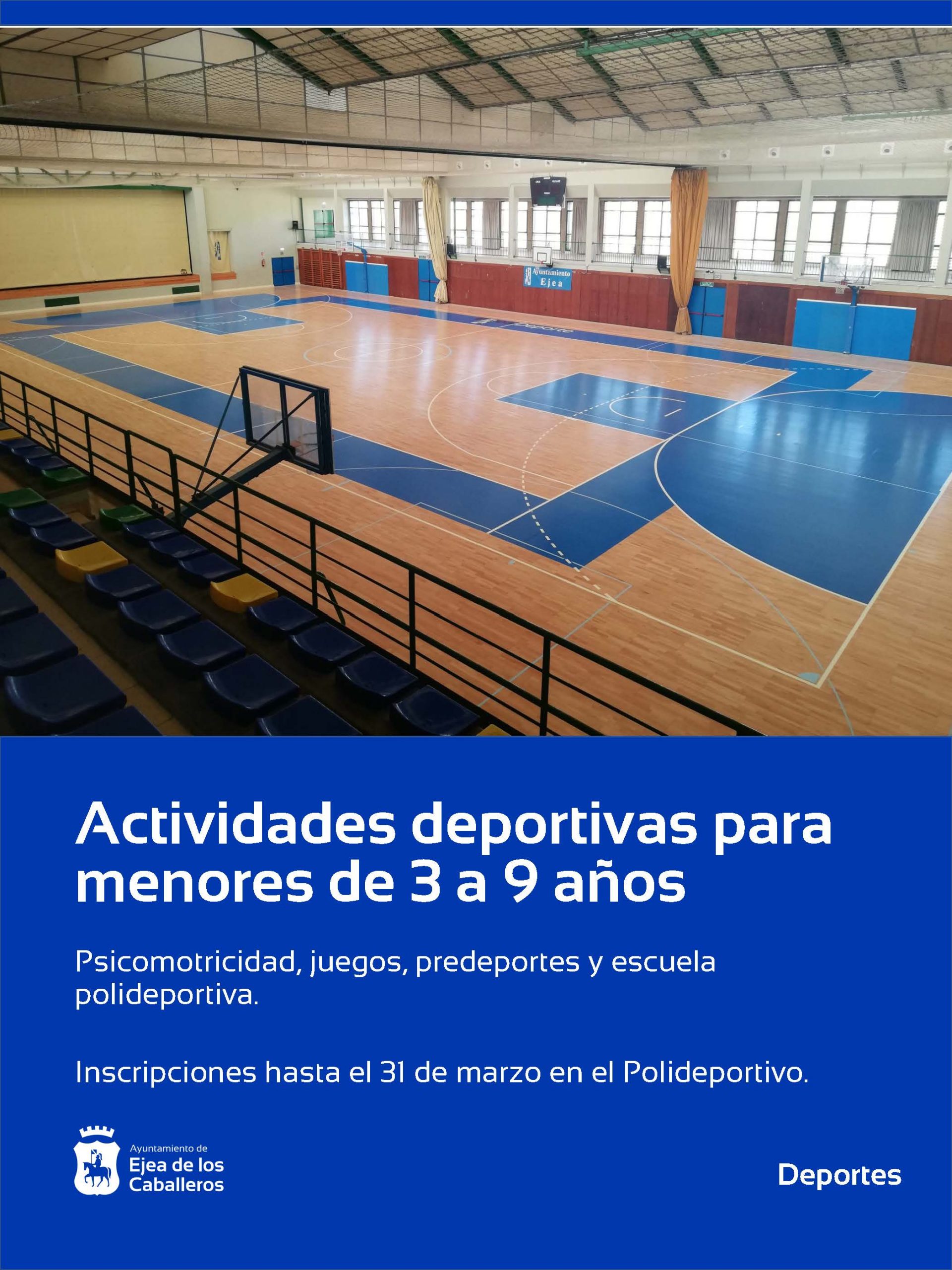En este momento estás viendo Comienzan las actividades deportivas para niños de 3 a 9 años en el Polideportivo Municipal de Ejea