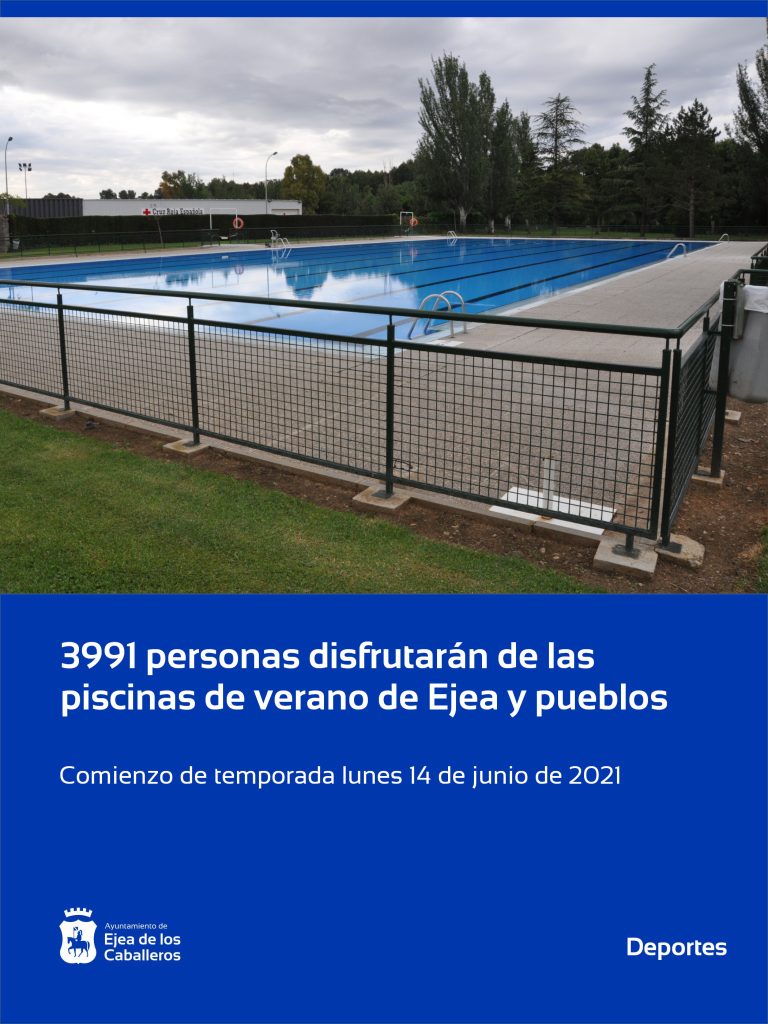 Lee más sobre el artículo 3.991 personas disfrutarán de las piscinas de Ejea de los Caballeros y sus Pueblos con medidas especiales frente a la COVID-19
