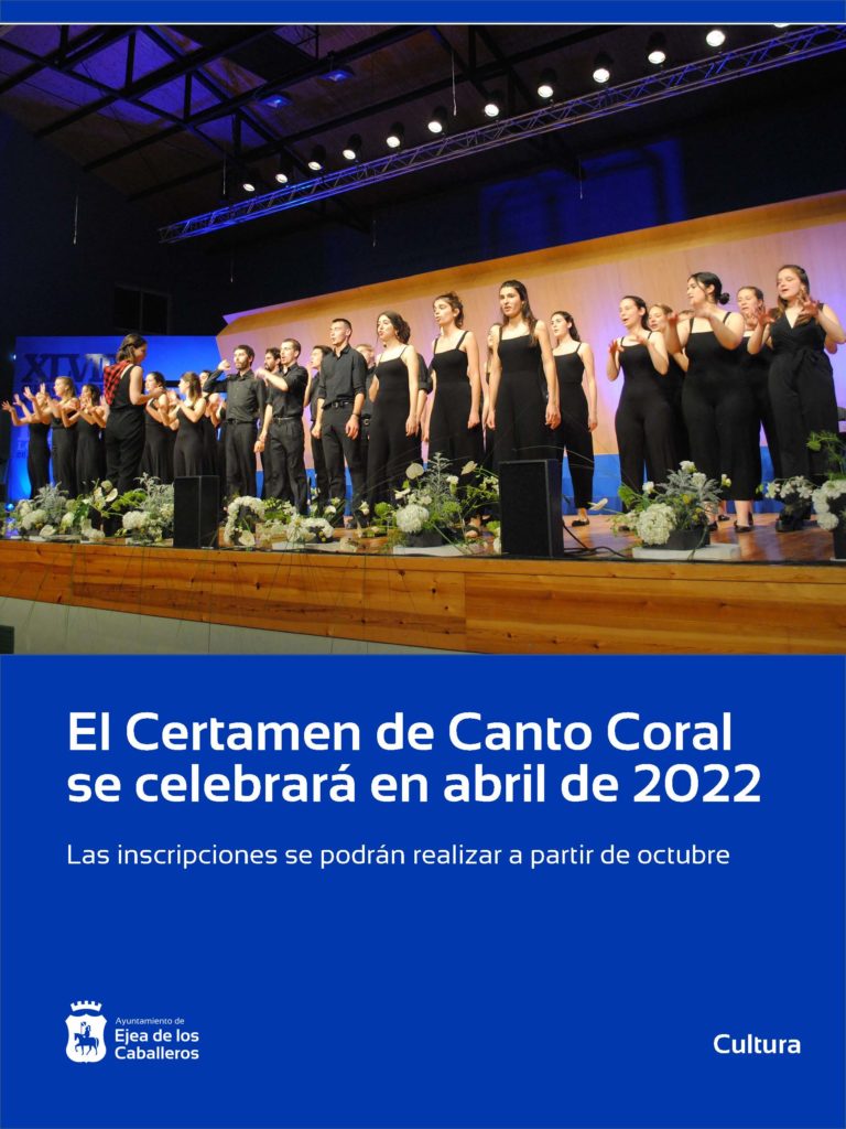Lee más sobre el artículo Ejea volverá a celebrar su Certamen de Canto Coral en 2022