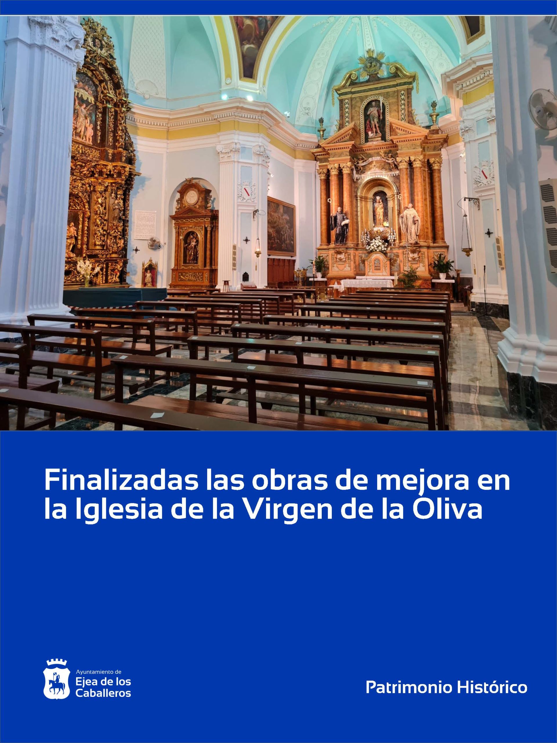 En este momento estás viendo Finalizadas las obras de mejora de la iglesia de la Virgen de la Oliva en Ejea