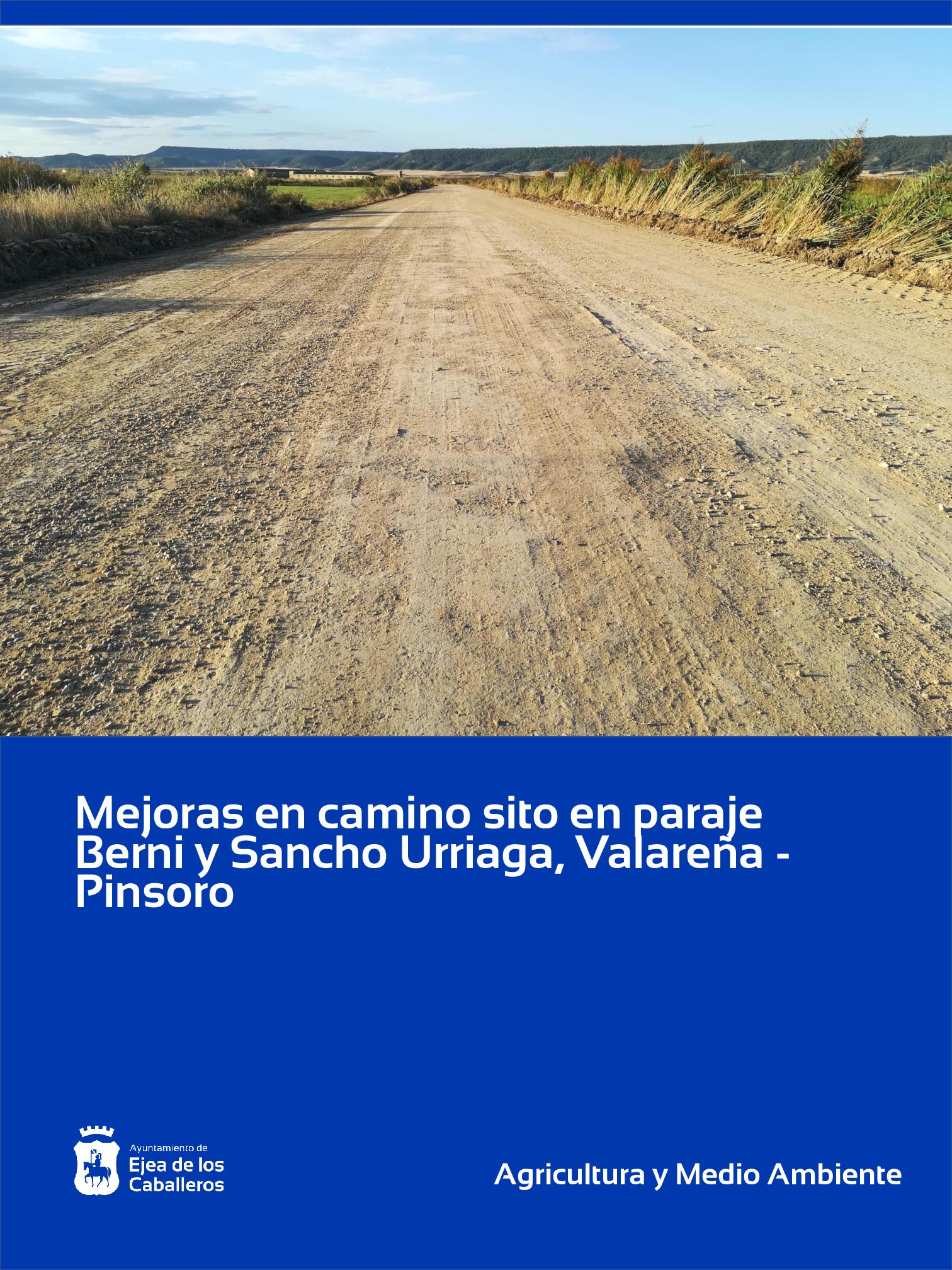 En este momento estás viendo Mejora de la capa de rodadura del camino público sito en el paraje de Berni y Sancho Urriaga, Valareña y Pinsoro, fase II