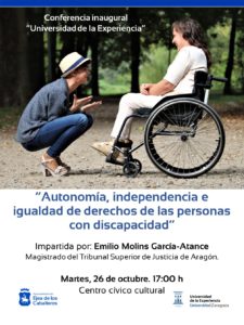 Lee más sobre el artículo Conferencia inaugural de la UEZ: Emilio Molins, magistrado del Tribunal Superior de Justicia de Aragón hablará sobre los derechos de las personas con discapacidad