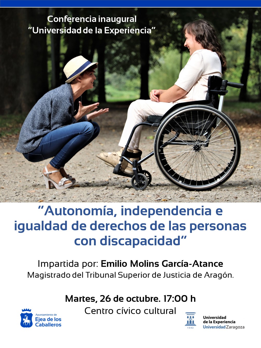 En este momento estás viendo Conferencia inaugural de la UEZ: Emilio Molins, magistrado del Tribunal Superior de Justicia de Aragón hablará sobre los derechos de las personas con discapacidad