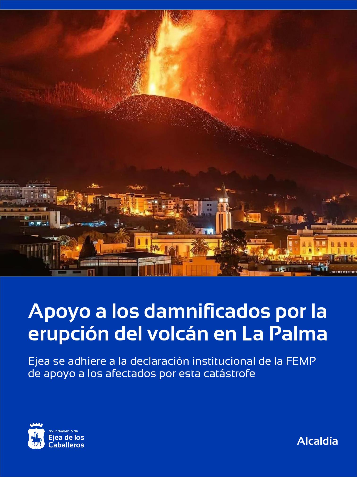 En este momento estás viendo Ejea se suma al apoyo a los damnificados por la erupción del volcán en La Palma