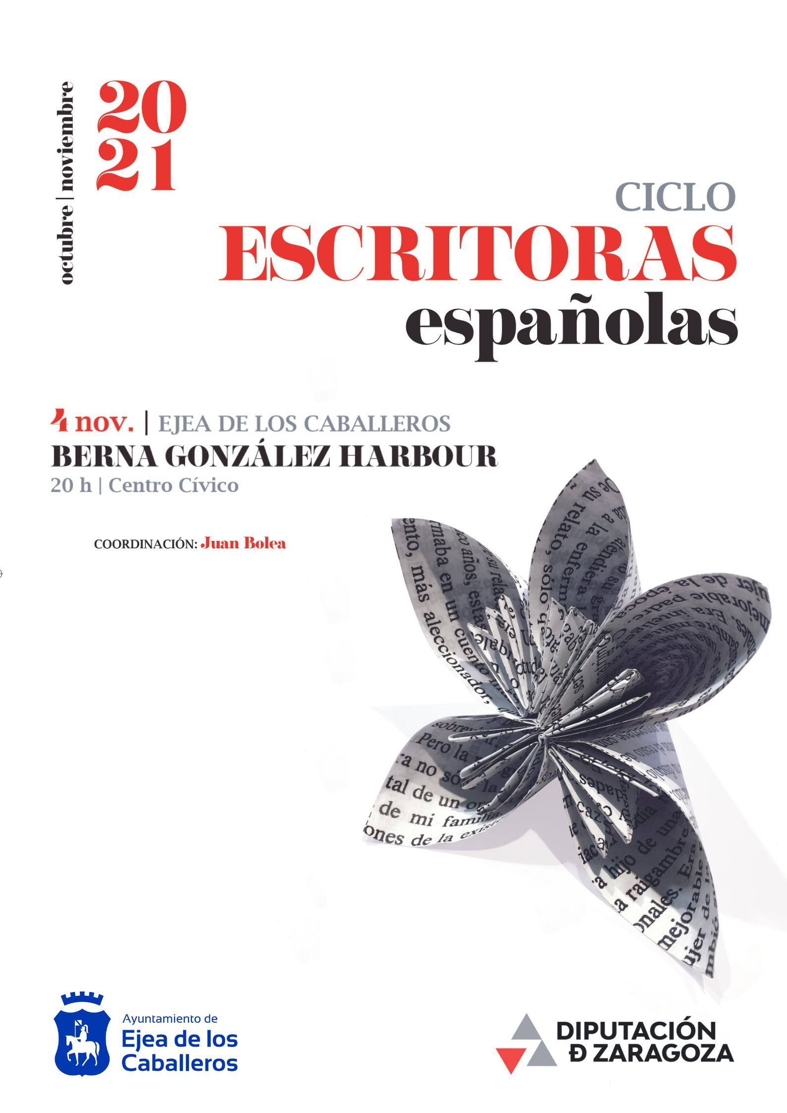 En este momento estás viendo El ciclo “Escritoras españolas” de la Diputación de Zaragoza recala en Ejea con Berna González Harbour