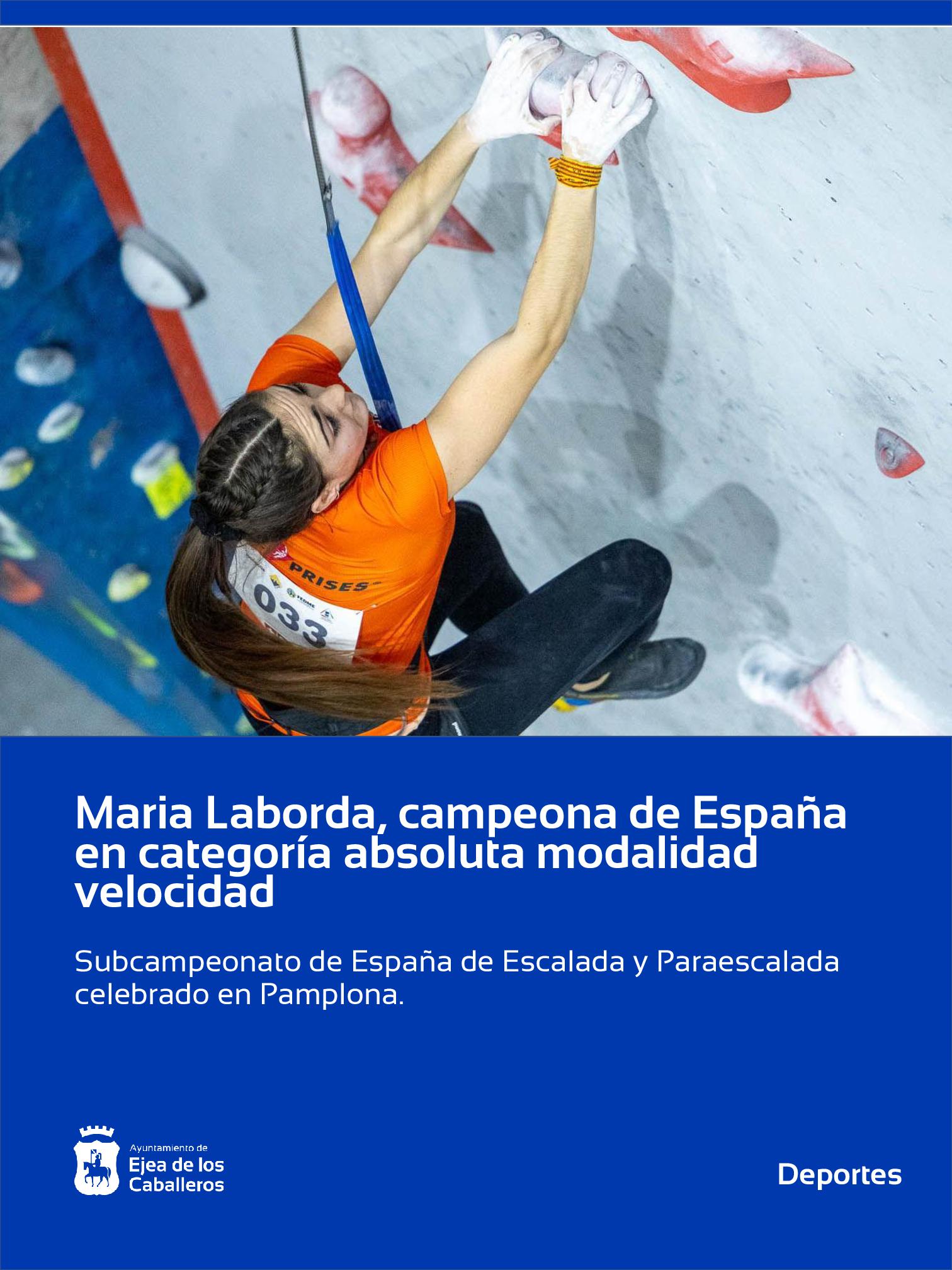 En este momento estás viendo Maria Laborda, campeona de España en categoría absoluta en la modalidad de velocidad