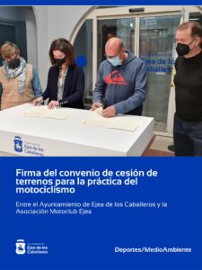 Lee más sobre el artículo El Ayuntamiento de Ejea firma con la Asociación Motoclub Ejea el convenio de cesión de terrenos para la prática del motociclismo