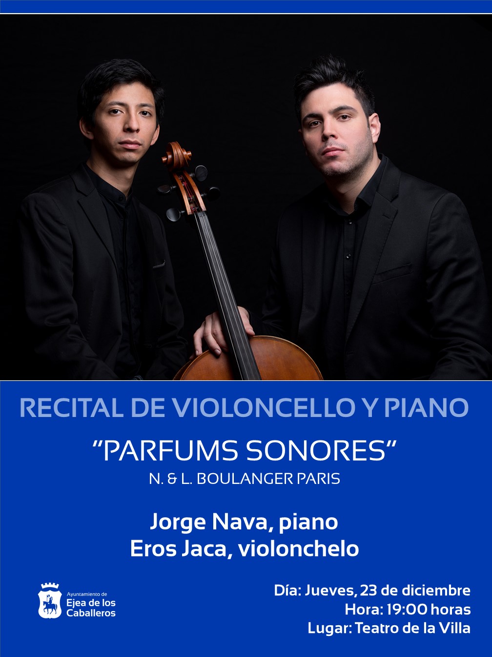En este momento estás viendo “Parfums Sonores”: Un recital del violoncellista Eros Jaca y del pianista Jorge Nava, con obras de las hermanas Boulanger, Stravinsky y Fauré
