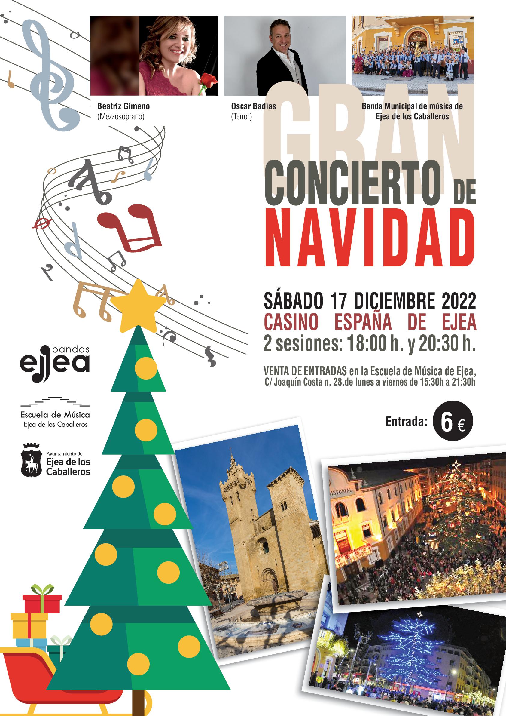 Concierto de Navidad de la Banda Municipal de Ejea - Ayuntamiento de Ejea de  los Caballeros