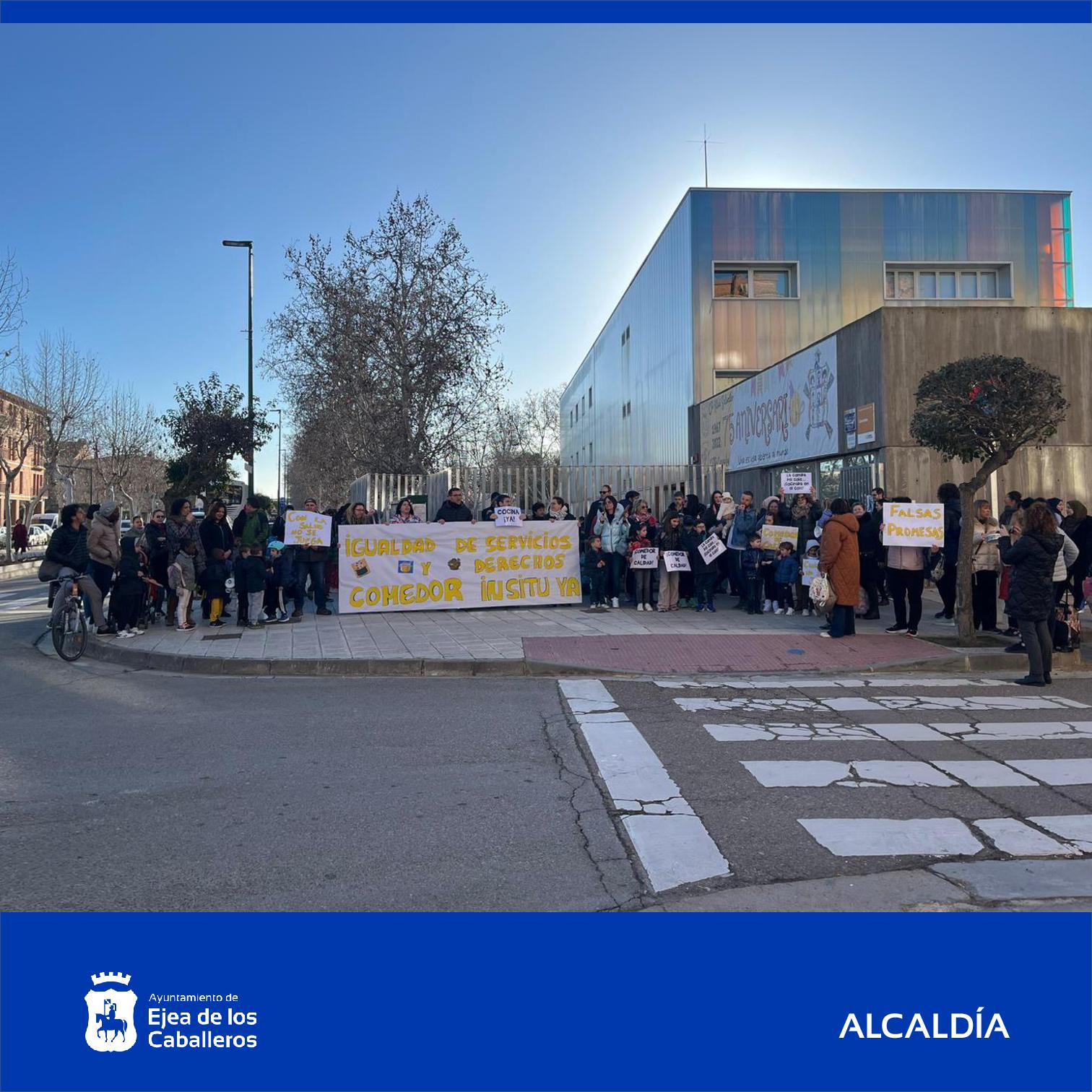 En este momento estás viendo El Ayuntamiento de Ejea apoya a la comunidad educativa del colegio Cervantes en su petición de reconversión del comedor escolar