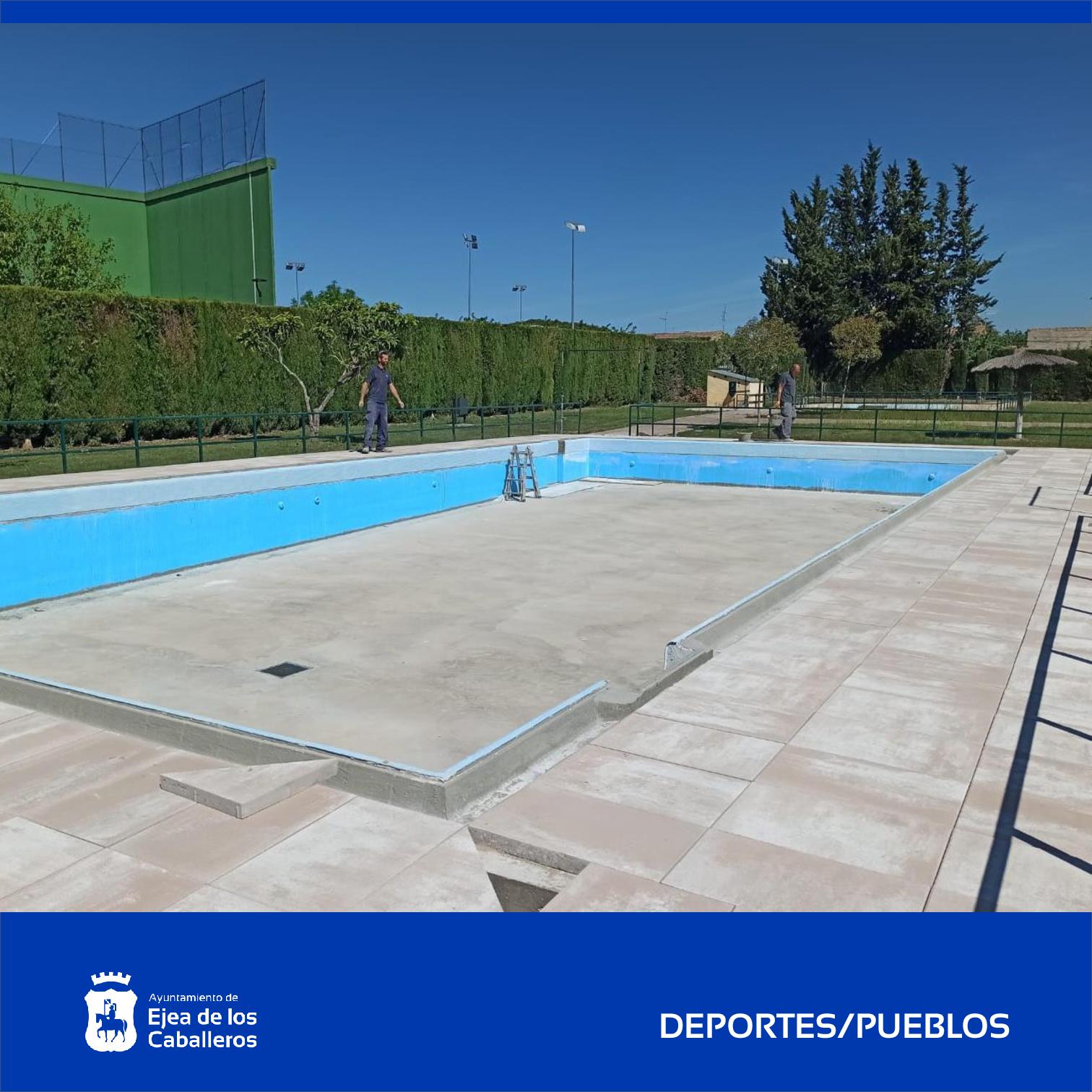 En este momento estás viendo Avanzan los trabajos de reformas en varias piscinas municipales de los Pueblos de Ejea