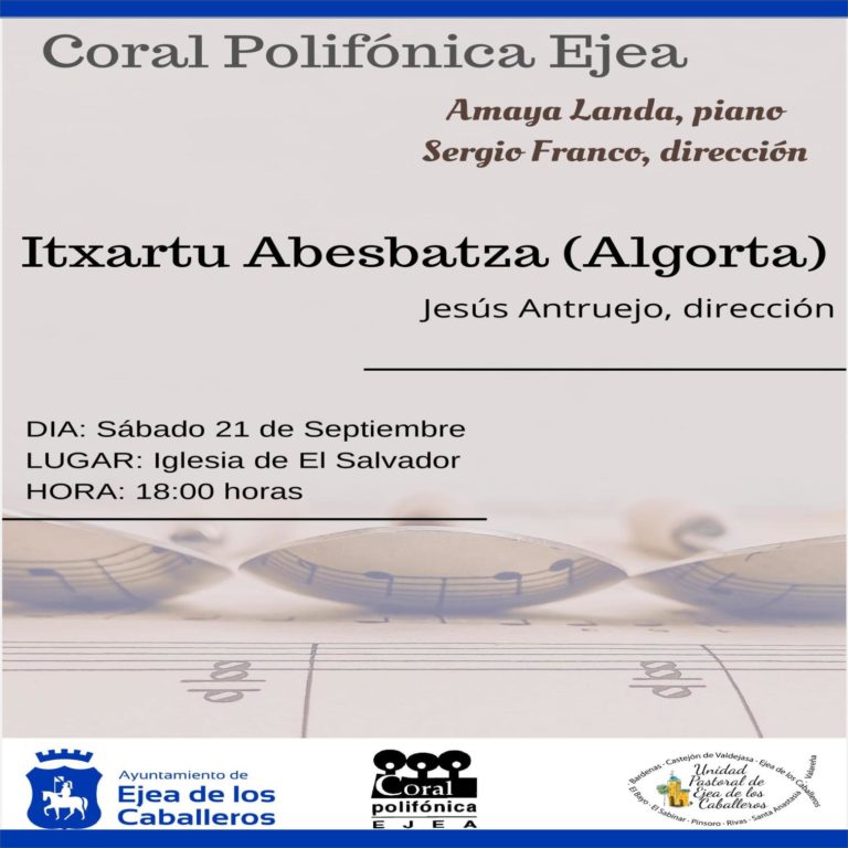 Lee más sobre el artículo Encuentro Coral entre “Itxartu Abesbatza” de Algorta y la “Coral Polifónica Ejea”