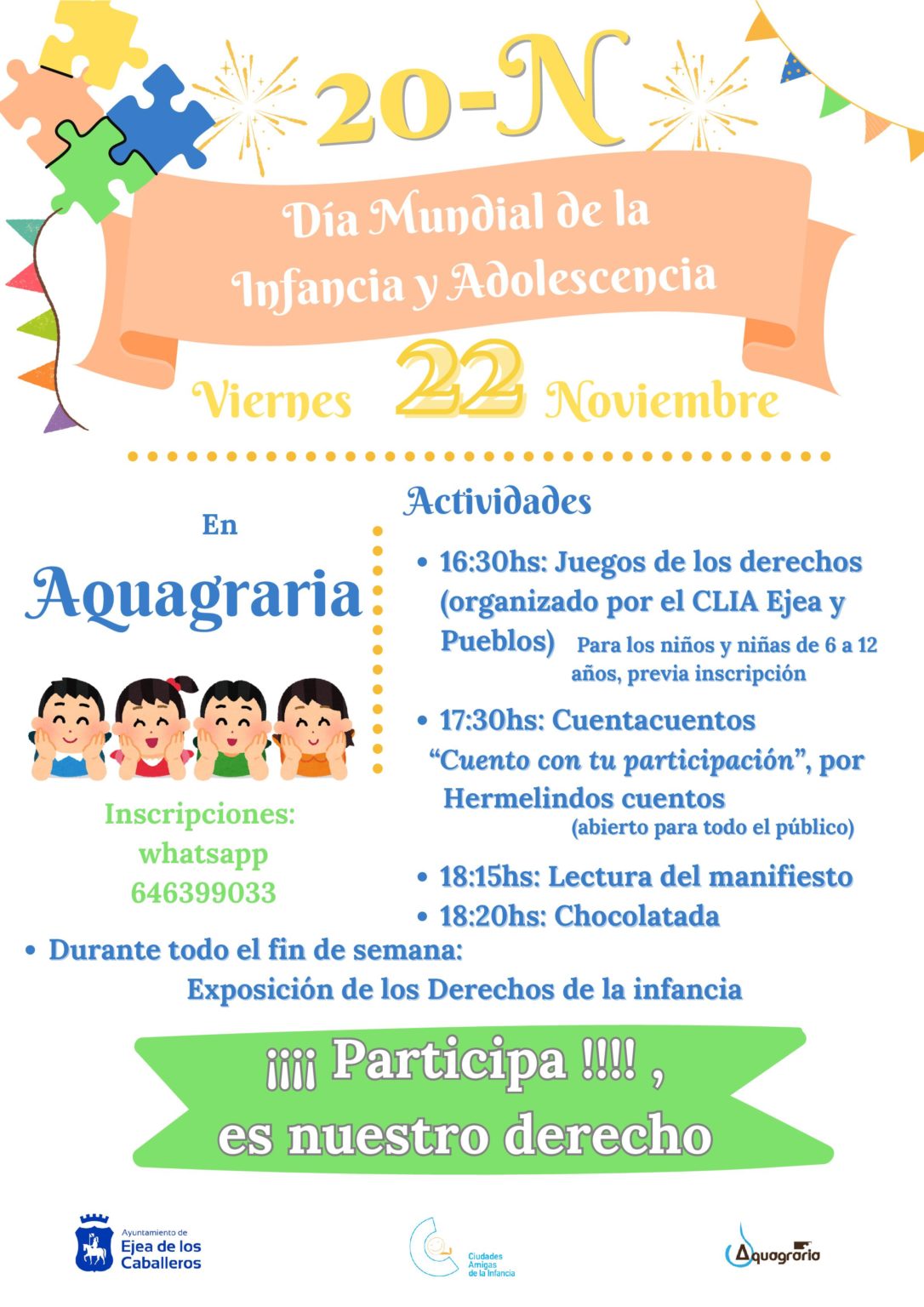 Ejea y sus Pueblos celebran el Día Mundial de la Infancia con varias ...