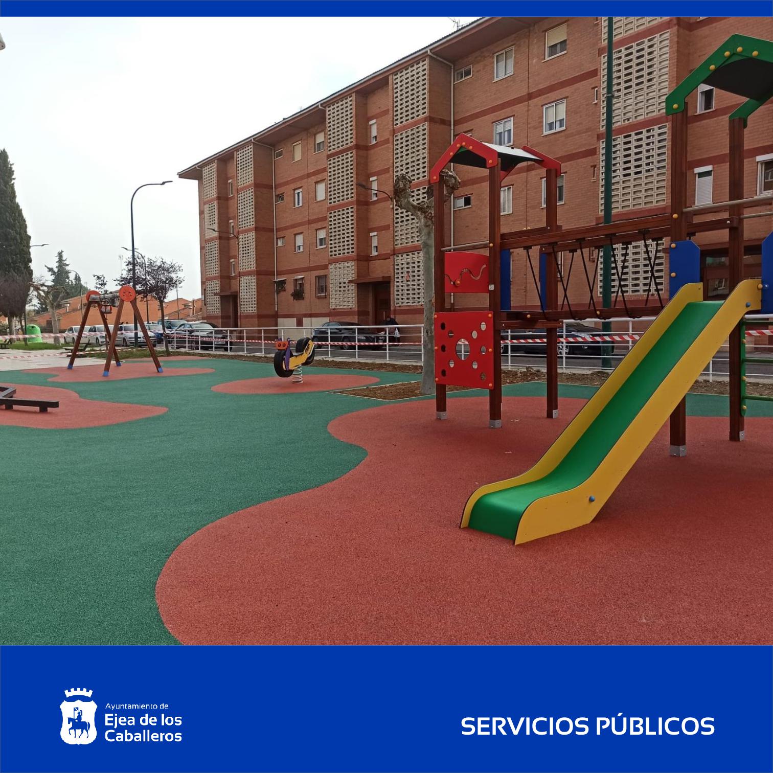 En este momento estás viendo El Ayuntamiento ha llevado a cabo la renovación de varios parques infantiles en Ejea