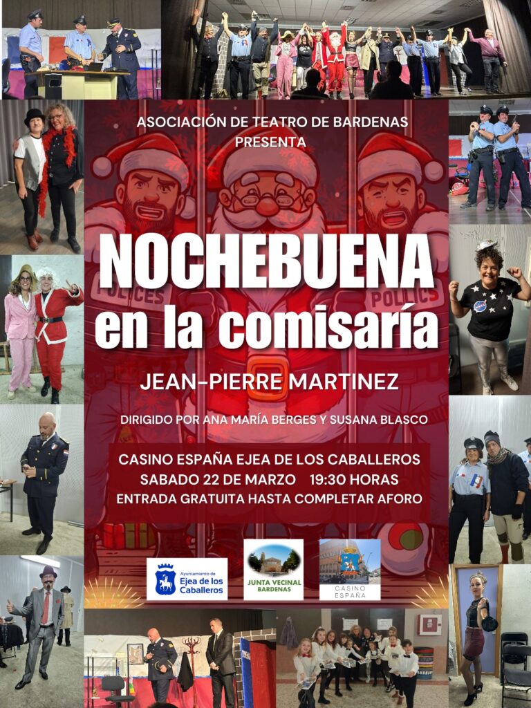 Lee más sobre el artículo El grupo de teatro de Bardenas representará en el Casino España la obra “Nochebuena en la comisaría”