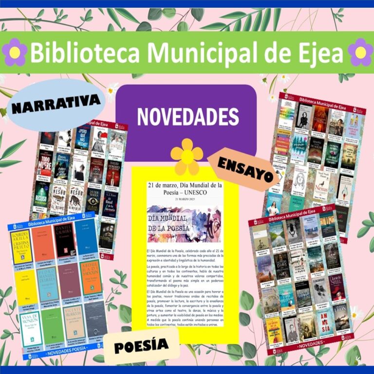 Lee más sobre el artículo Poesía y muchas novedades literarias para recibir la primavera en la Biblioteca Municipal de Ejea