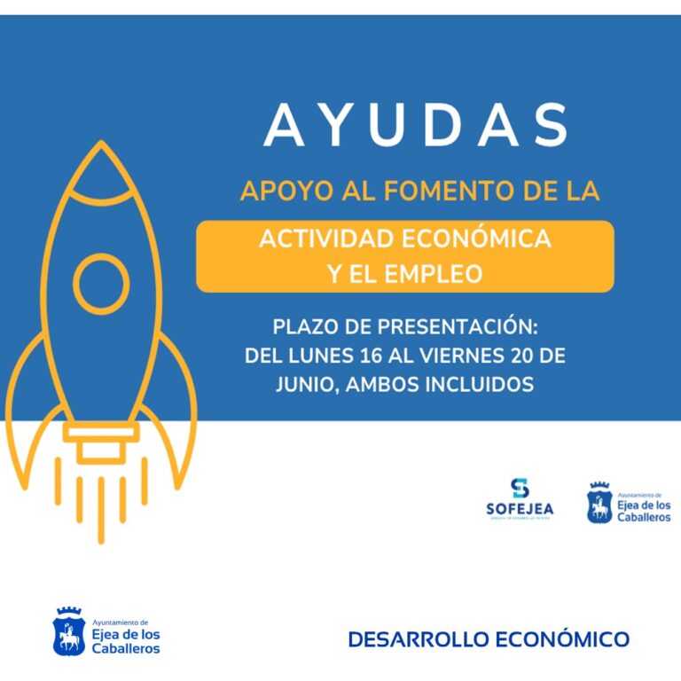 Lee más sobre el artículo El Ayuntamiento de Ejea convoca las Ayudas de Apoyo al Fomento de la Actividad Económica y el Empleo 2025