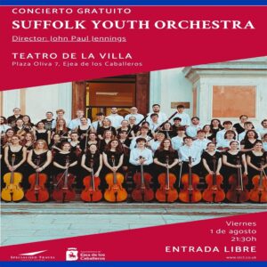 Lee más sobre el artículo Concierto de una de las mejores orquestas jóvenes del Reino Unido: “Sufflolk Youth Orchestra” actuará en el Teatro de la Villa