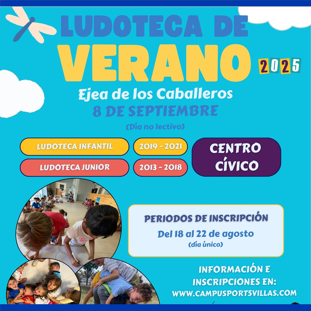 En este momento estás viendo La ludoteca municipal permanecerá abierta el lunes 8 de septiembre, día no lectivo en el municipio según calendario escolar