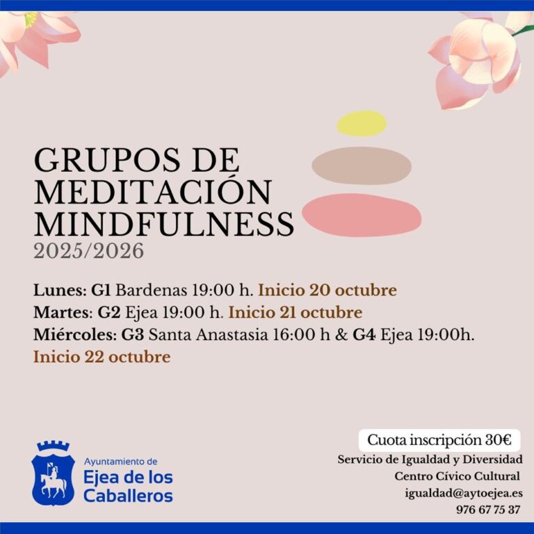 Lee más sobre el artículo “Somos saludables”: grupos de meditación mindfulness 2025-2026