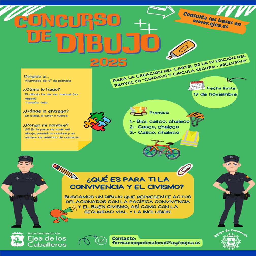 En este momento estás viendo El Ayuntamiento de Ejea convoca el III Concurso de Dibujo “Convive y Circula Segur@ +inclusiv@”