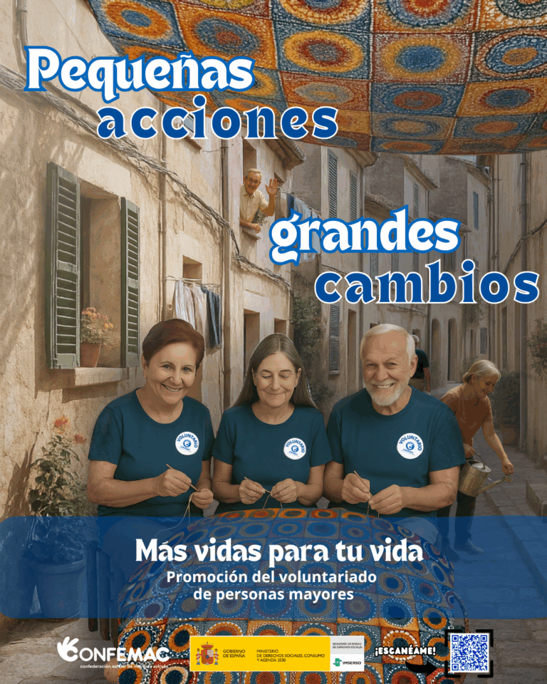 Lee más sobre el artículo CONFEMAC presenta “Pequeñas acciones, grandes cambios”, una campaña que visibiliza el impacto social del voluntariado de las personas mayores