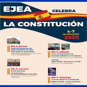 Lee más sobre el artículo Ejea celebra la Constitución: Programa de actos bajo la inspiración del tema “La Constitución y la Cultura”
