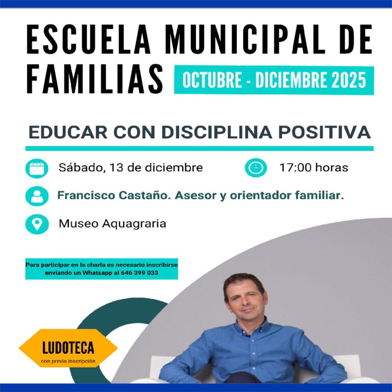 Lee más sobre el artículo Escuela Municipal de Familias: Conferencia «Educar con disciplina positiva» a cargo de Francisco Castaño