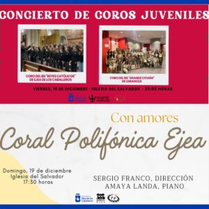 Lee más sobre el artículo La música coral protagonista de dos conciertos: El Coro Juvenil del IES Reyes Católicos con su homólogo del IES Grande Covián y la Coral Polifónica Ejea