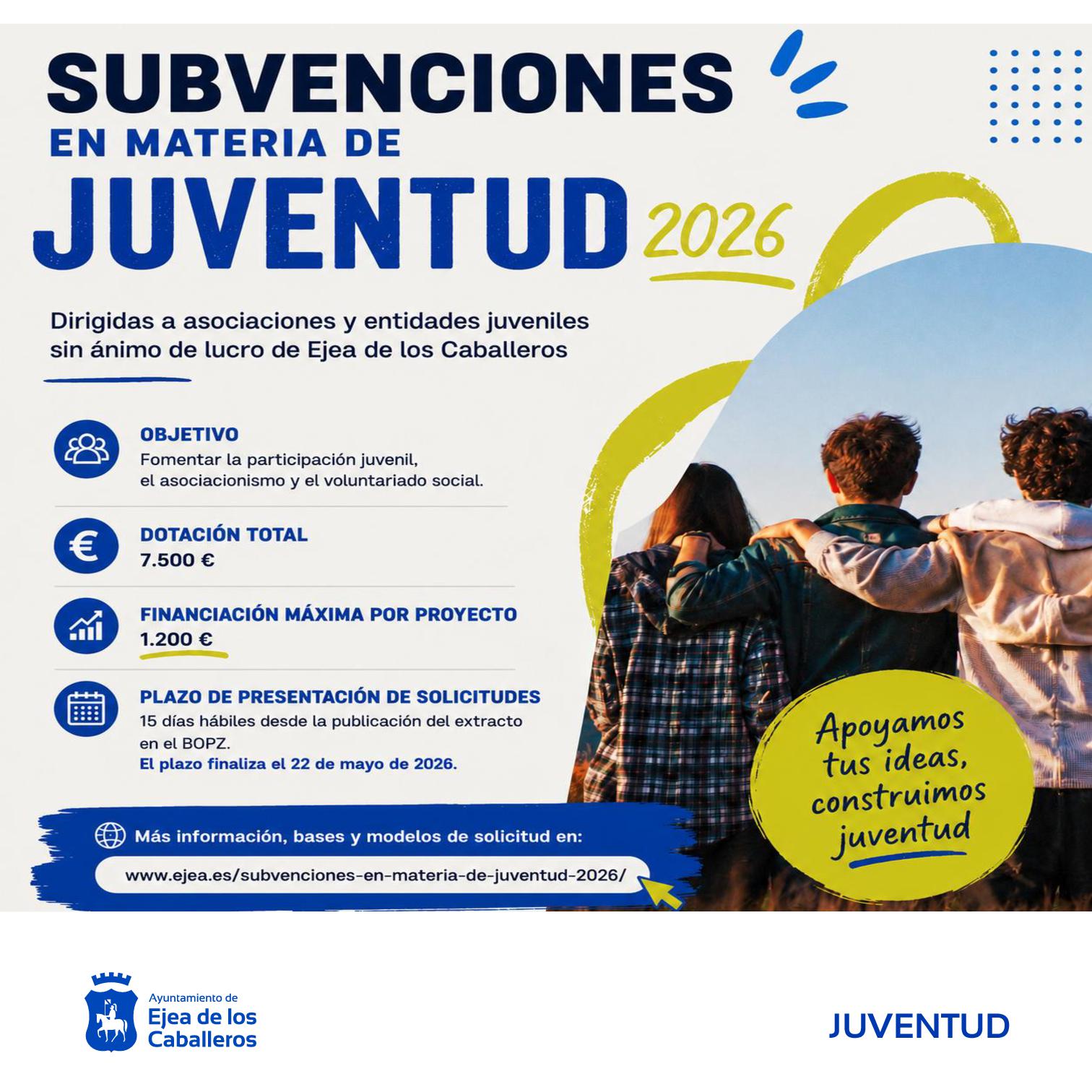 En este momento estás viendo Abierta la convocatoria de subvenciones para entidades sin ánimo de lucro en materia de Juventud