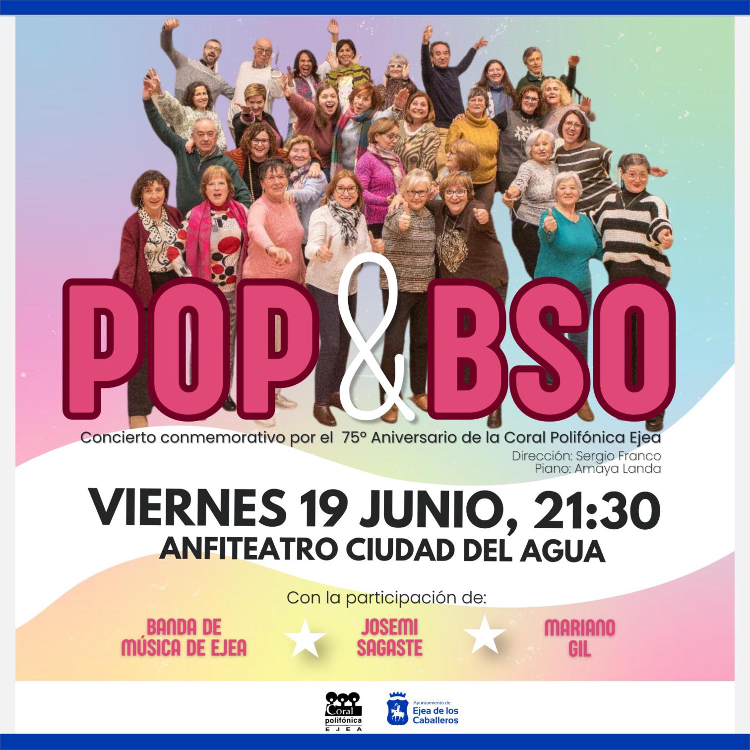 En este momento estás viendo “Pop & Bso”: Un singular concierto de la Coral Polifónica de Ejea en la Ciudad del Agua, con acompañamiento de la Banda de Música, Josemi Sagaste y Mariano Gil