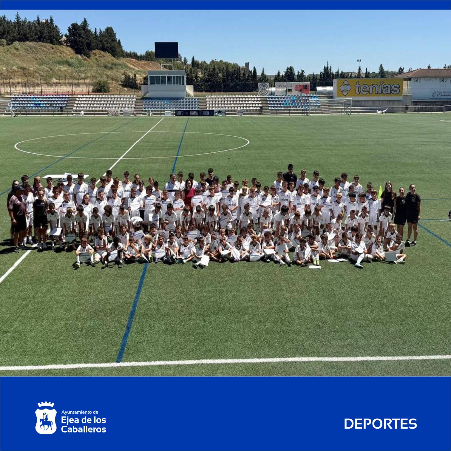 En este momento estás viendo 130 niños de Ejea han participado en el campus que el Real Madrid ha realizado en la Ciudad Deportiva