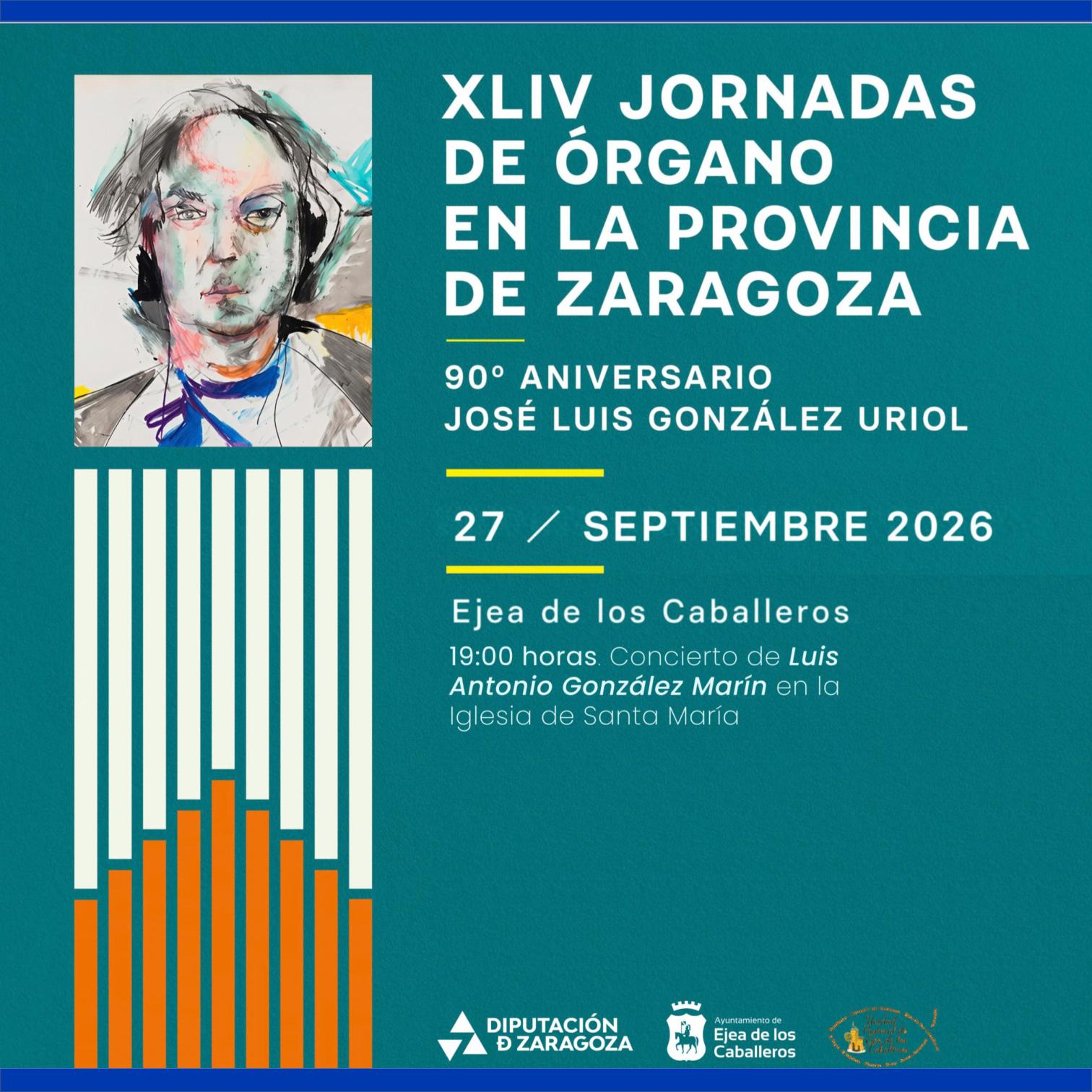 En este momento estás viendo XLIV Jornadas de Órgano en la Provincia de Zaragoza: Un concierto de Luis Antonio González pondrá nuevamente en valor nuestro órgano de la Iglesia de Santa María