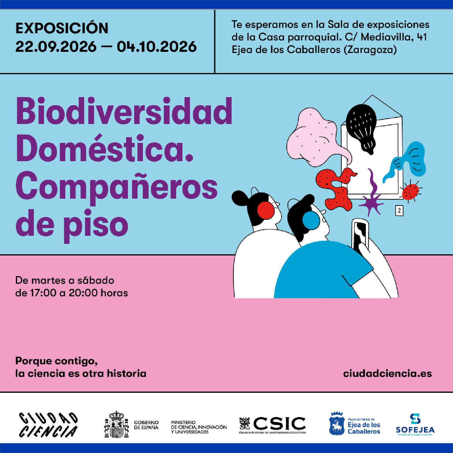 En este momento estás viendo La exposición “Biodiversidad doméstica. Compañeros de piso” llega a Ejea en el marco del Día Internacional de la Cultura Científica