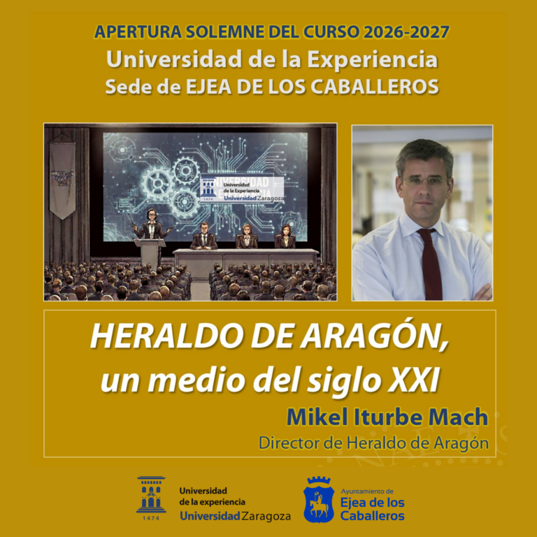 Lee más sobre el artículo Bajo el título «Heraldo de Aragón, un medio del siglo XXI”, el director de Heraldo de Aragón, Mikel Iturbe, pronunciará la conferencia inaugural del curso 2026-2027 de la Universidad de la Experiencia.